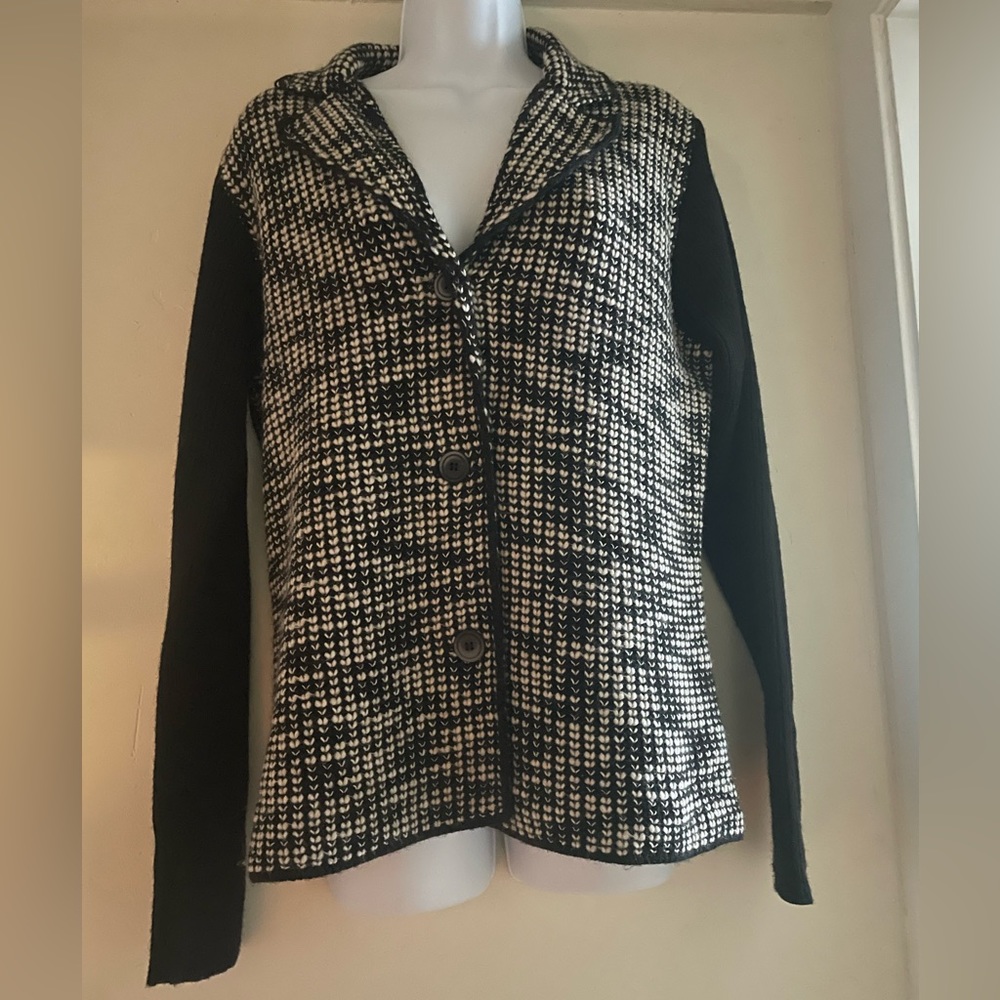 COCOGIO CARDIGAN in black and white